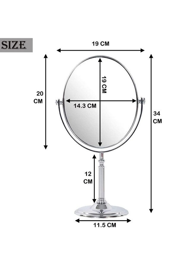 COLBEX Makeup Mirror Dual Sided Magnification 1X and 5X | Folding Portable Table Desk Vanity Oval Mirrors with Stand use for Cosmetic Shaving|Bathroom|Living|Bed|Dressing Room|Beauty Parlor - Image 2