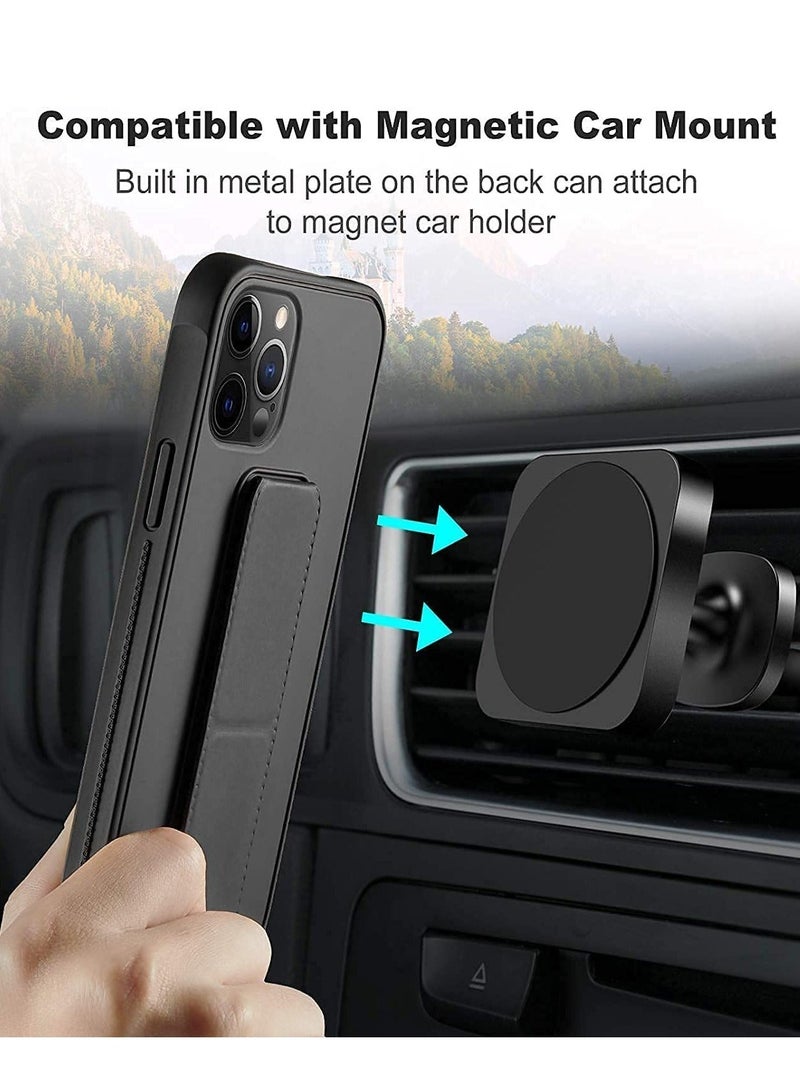 كابتن تيك غطاء حماية لهاتف ايفون 15 برو ماكس، حامل بمقبض الاصبع، مغناطيسي للسيارة متعدد الوظائف مقاوم للصدمات، متوافق مع هاتف ابل ايفون 15 برو ماكس - Image 5
