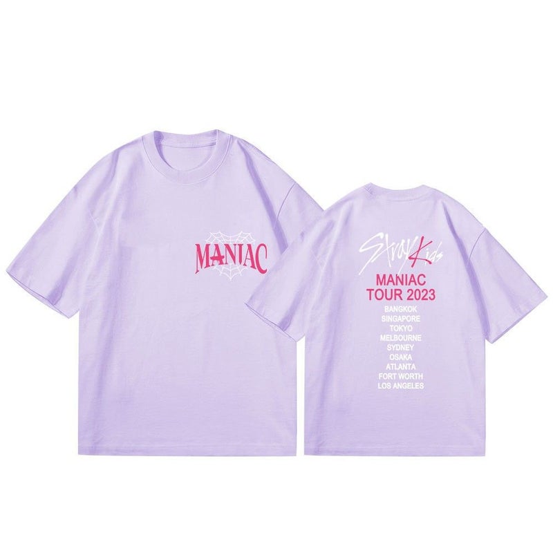 Kpop Vagrant Children With The Same Style Should Be Aided Clothes Letter Couple Short Sleeve T Maniac Concert T-Shirt For Men And Women - Image 3
