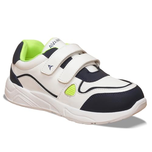 AVANT Kid's TurboTots Sneaker Shoes- Soft Cushioned Insole, Lightweight, Durable, Comfortable, Trendy, Casual Footwear (AVKSH007CL01SIZE4_White/Navy Blue_4) - Image 1