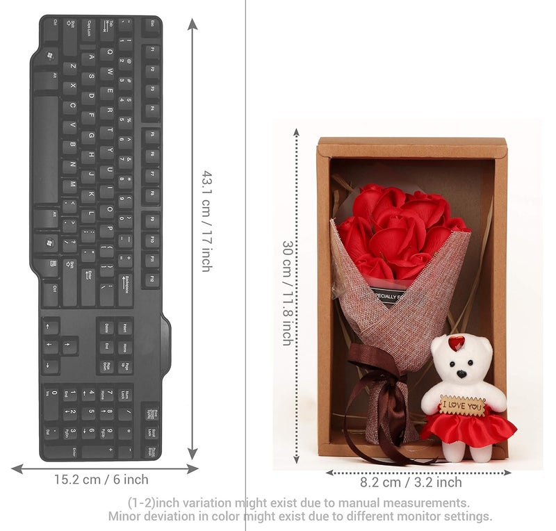 TIED RIBBONS TIED RIBBONS Best Combo Gift Pack for Love Girls Girlfriend Wife Couple - (Bouquet of Scented Artificial 7 Red Roses Flowers, Teddy with Message, Carry Bag and Greeting Card)  - Image 5