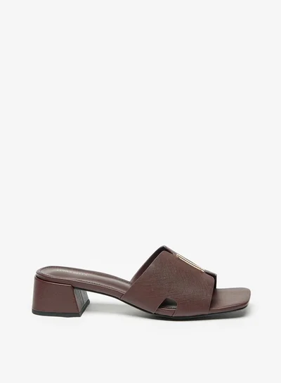 Flora Bella By Shoexpress Women Logo Accent Slip-On Sandals with Block Heels