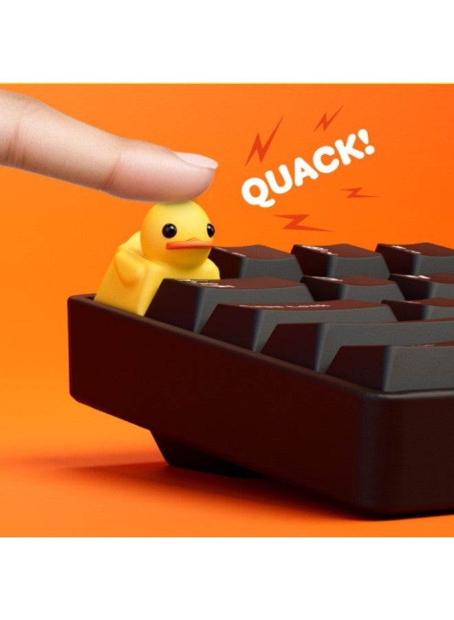 Personalized Resin Decompression Small Fat Duck Key Cap Small Yellow Duck Cross Shaft Mechanical Keyboard Key Cap Single Cute Cap-Color:Red Duck - Image 2