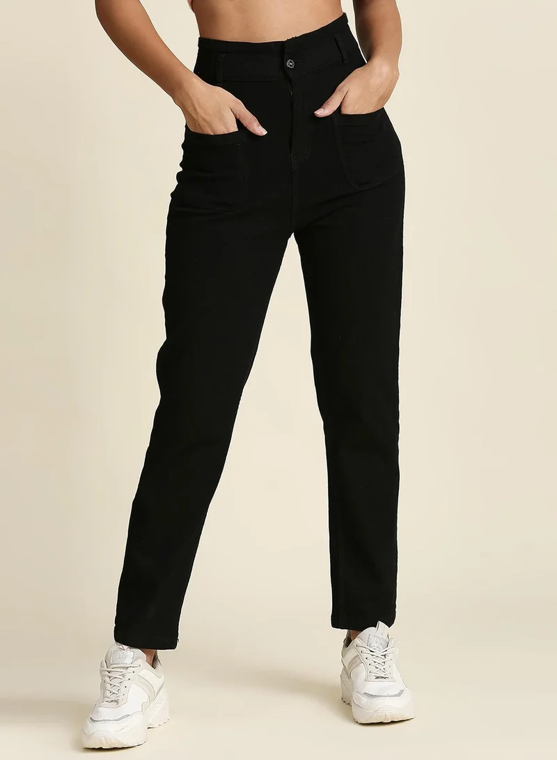 HIGH STAR Women Black High-Rise Stretchable Jeans
