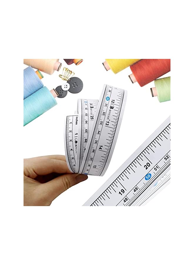 promass 8 Pcs Self-Adhesive Measuring Tape,Workbench Ruler Adhesive Backed Double Scale Stick Tape Measure Left to Right,36 Inches for Work Woodworking, Saw, Drafting Table - Image 2