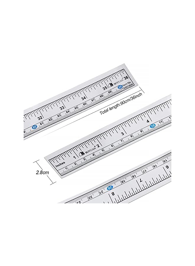 promass 8 Pcs Self-Adhesive Measuring Tape,Workbench Ruler Adhesive Backed Double Scale Stick Tape Measure Left to Right,36 Inches for Work Woodworking, Saw, Drafting Table - Image 4