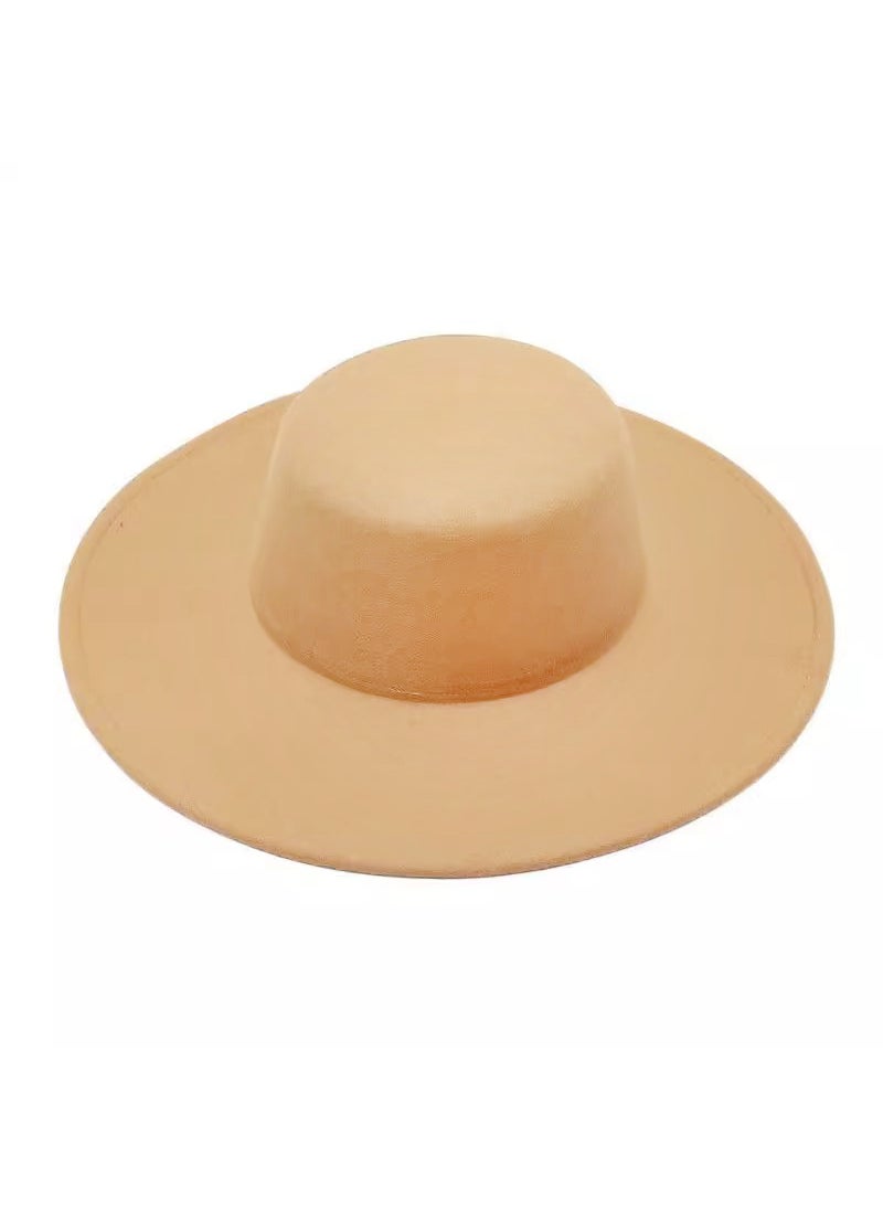 Generic - Autumn-Winter Felt Fedora Flat Cap Ladies MZ1443 khaki - Image 1