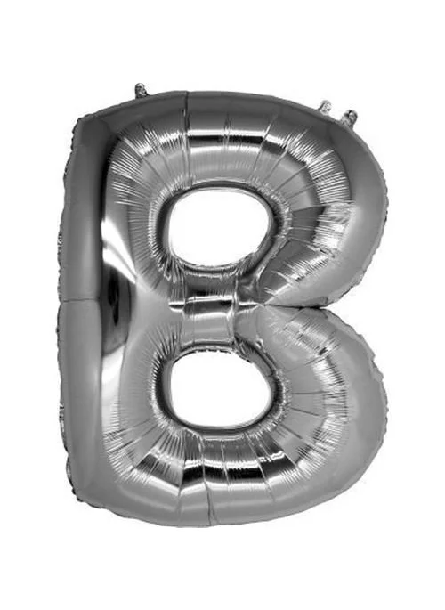 No-Name Letter B Foil Balloon Silver