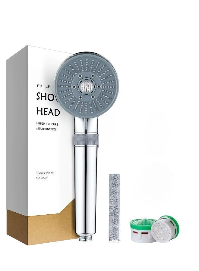 Lifenpure™ High-Pressure Modern Chrome Aerator Rainfall Massage Shower Head with ACF filter LPS012 - Image 1
