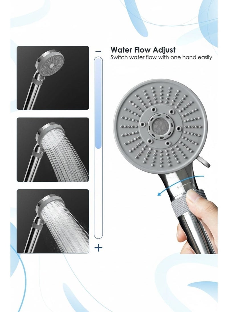 Lifenpure™ High-Pressure Modern Chrome Aerator Rainfall Massage Shower Head with ACF filter LPS012 - Image 5