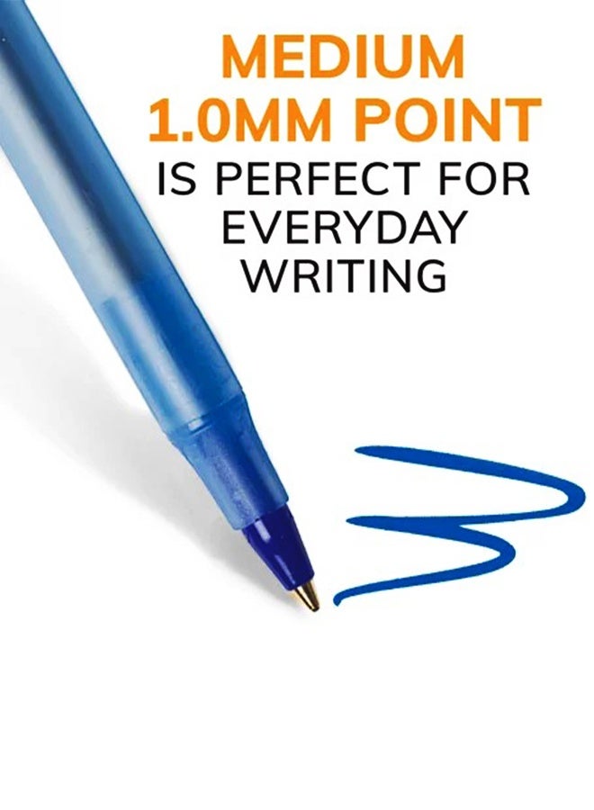 BIC Round Stic Ball Pen Blue Body, Blue Ink Ball Pencil, Pack of 10 - Image 3