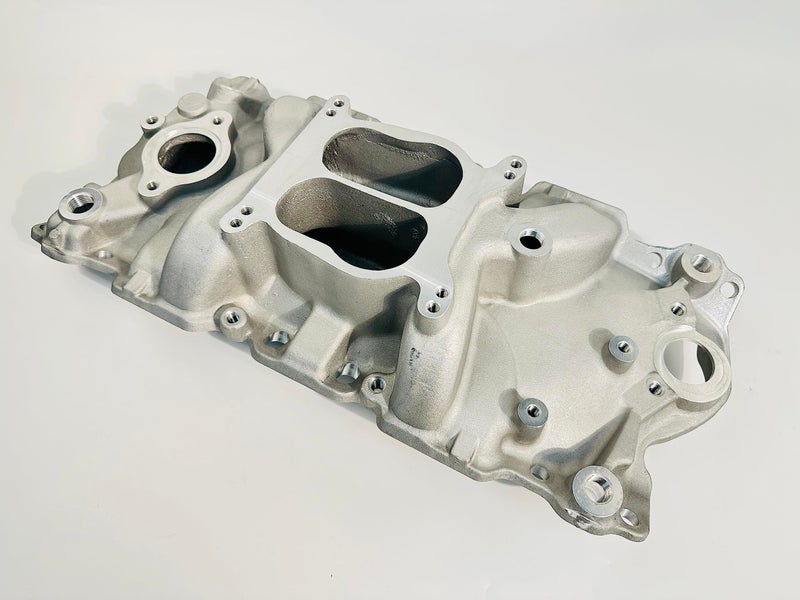Pateyney intake manifold Dual Plane for SBC Small Block Chevy 350 400 1956-1996 (Natural) - Image 4