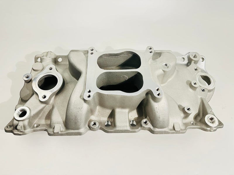 Pateyney intake manifold Dual Plane for SBC Small Block Chevy 350 400 1956-1996 (Natural) - Image 1
