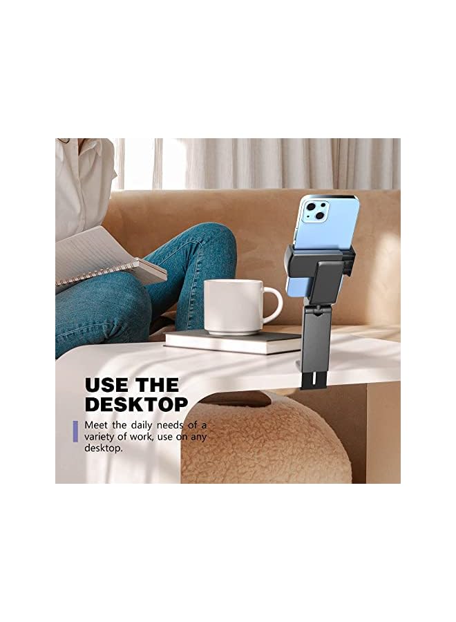 S-TOP Universal Airplane in Flight Phone Mount. Handsfree Phone Holder for Desk with Multi-Directional Dual 360 Degree Rotation. Pocket Size Travel Essential Accessory for Flying - Image 1