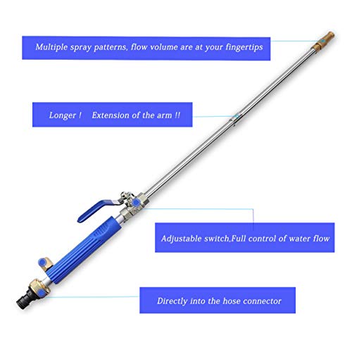 Raddile High Pressure Power Washer Wand, Watering Sprayer Cleaning Tool, Hydro Jet Water Hose Nozzle, Wand Lance for Gutter Patio Car Pet Window blue - Image 3