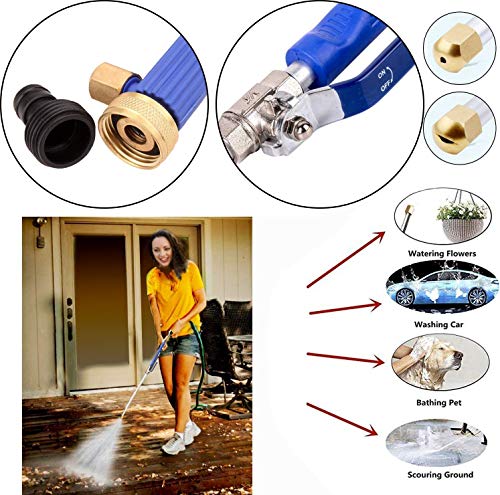 Raddile High Pressure Power Washer Wand, Watering Sprayer Cleaning Tool, Hydro Jet Water Hose Nozzle, Wand Lance for Gutter Patio Car Pet Window blue - Image 5