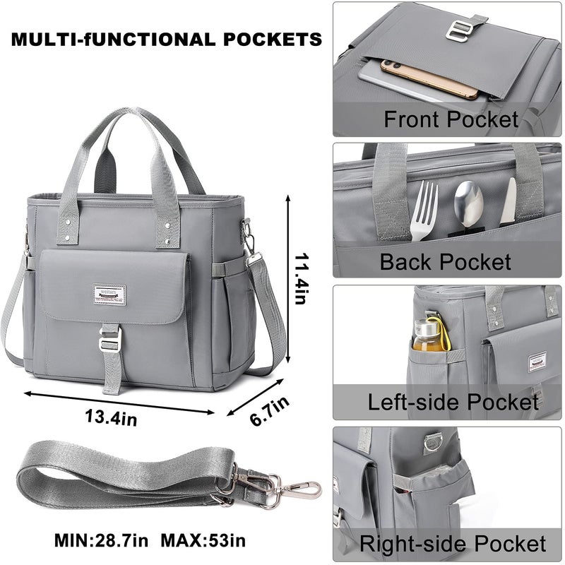 Weitars Lunch Bag for Men Women,Leak Proof Lunch Box for Work,Large Lunch Tote Bag with Removable Shoulder Strap,Insulated Lunch Bag for Picnic Hiking - Image 3