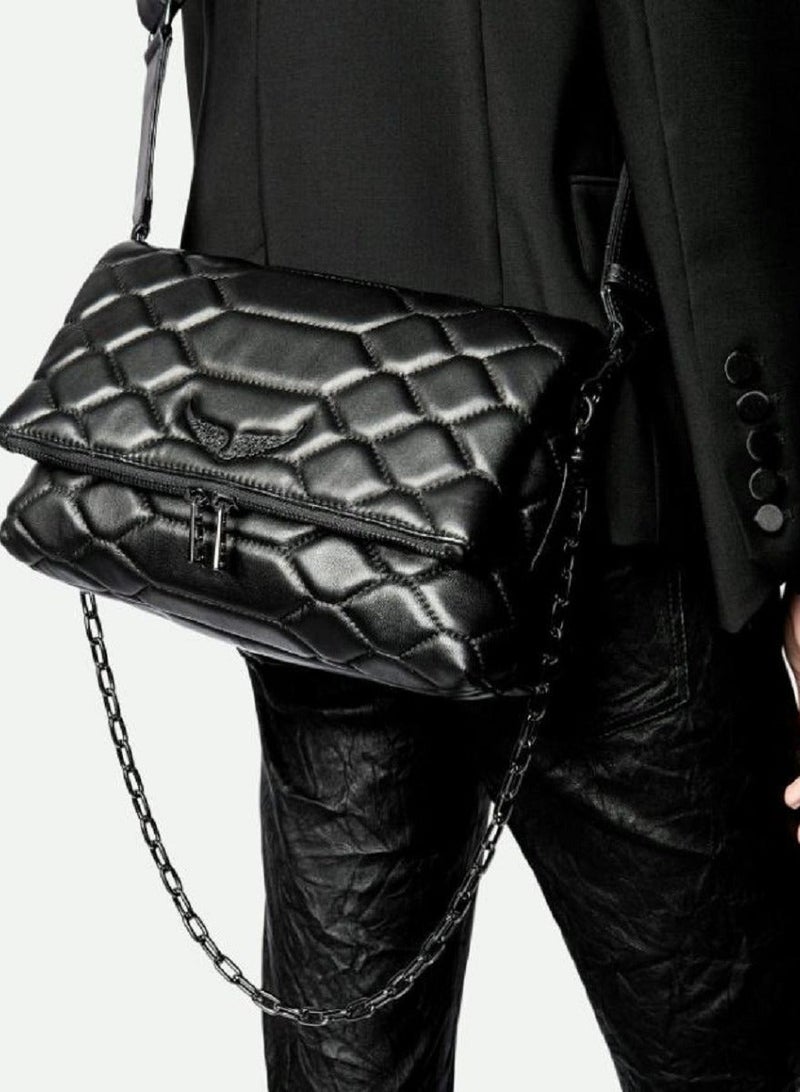 زاديج آند فولتير حقيبة زاديج آند فولتير روكي النسائية الأيقونية المصنوعة من الجلد الأسود المحبب - Image 5