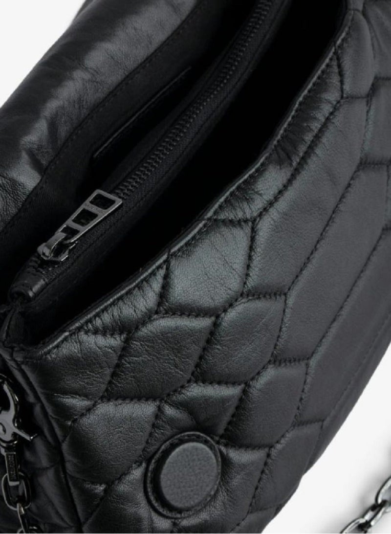 زاديج آند فولتير حقيبة زاديج آند فولتير روكي النسائية الأيقونية المصنوعة من الجلد الأسود المحبب - Image 4