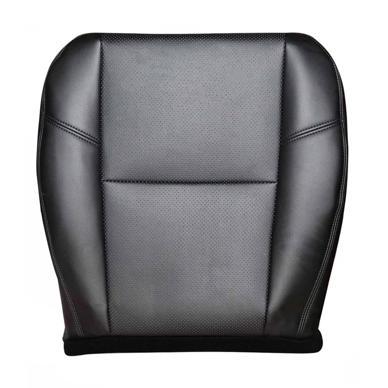 FZJDSD 1PC Black Perforated Front Driver or Passenger Side Bottom Replacement Leather Seat Cover Compatible with Cadillac Escalade ESV EXT 2007 2008 2009 2010 2011 2012 2013 2014