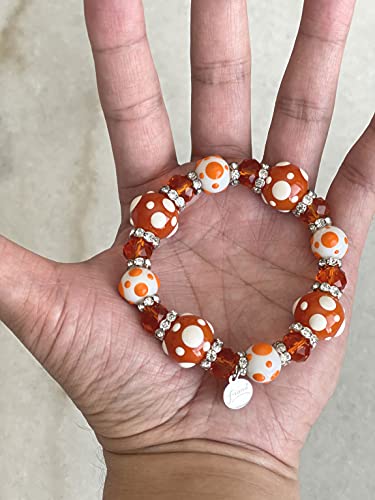 Linpeng Polka Dots Glass Beaded Stretch Bracelet, Christmas Birthday Gift Idea for Her, 1 pc - Image 3