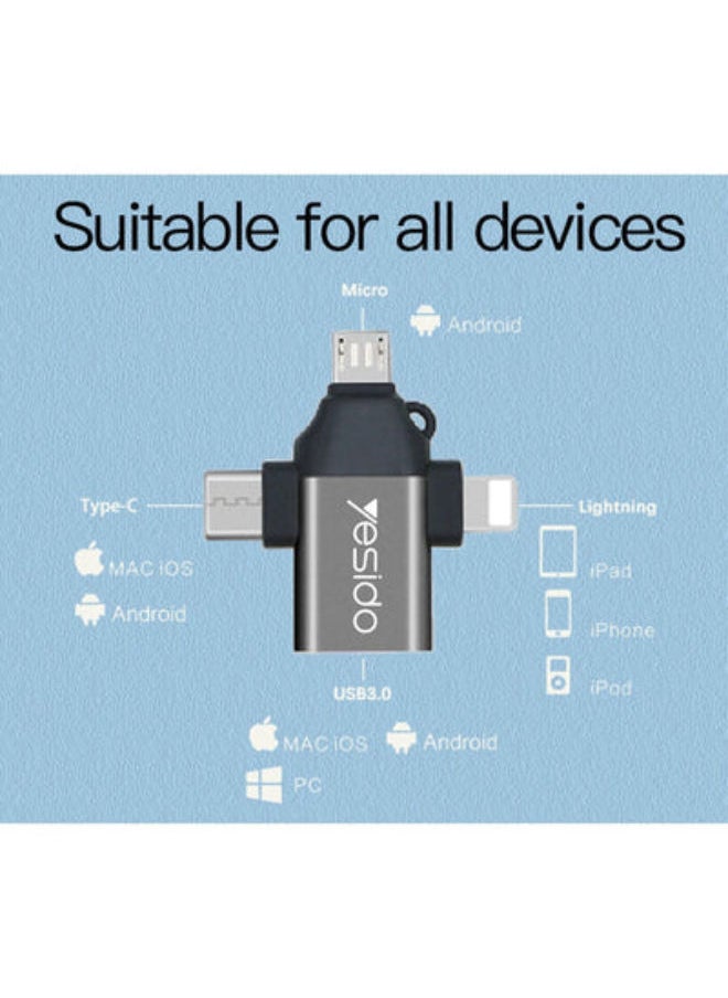 3-in-1 OTG adapter lighting type-c micro USBFor Huawei IPhone data transmission converters tablet hard disk drive phone
