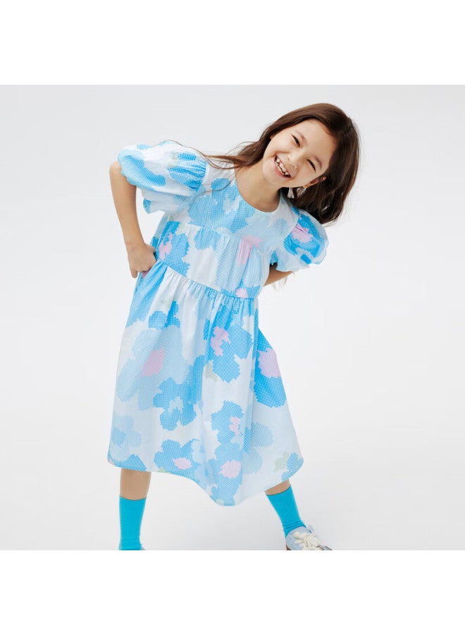 Annil Children's Wear Girls' Short Sleeve Dress Summer Pure Cotton Elastic Sweet A-line Dress Printed Dress - Image 2