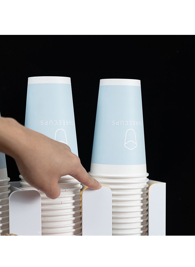Beauenty Disposable Coffee Cup Dispenser, Countertop or Wall Mount Hot/Cold Drink Cup and Lid Holder - Bathroom/Kitchen/Office Acrylic Cup Lid Storage Organizer - Image 2
