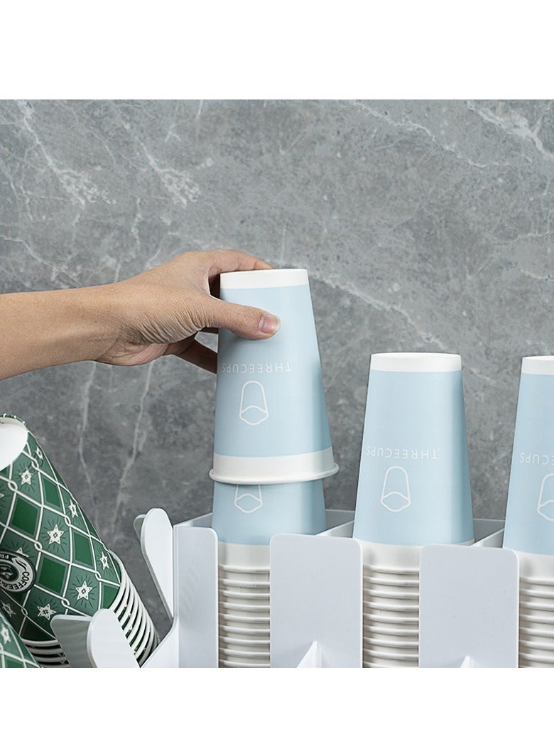 Beauenty Disposable Coffee Cup Dispenser, Countertop or Wall Mount Hot/Cold Drink Cup and Lid Holder - Bathroom/Kitchen/Office Acrylic Cup Lid Storage Organizer - Image 3