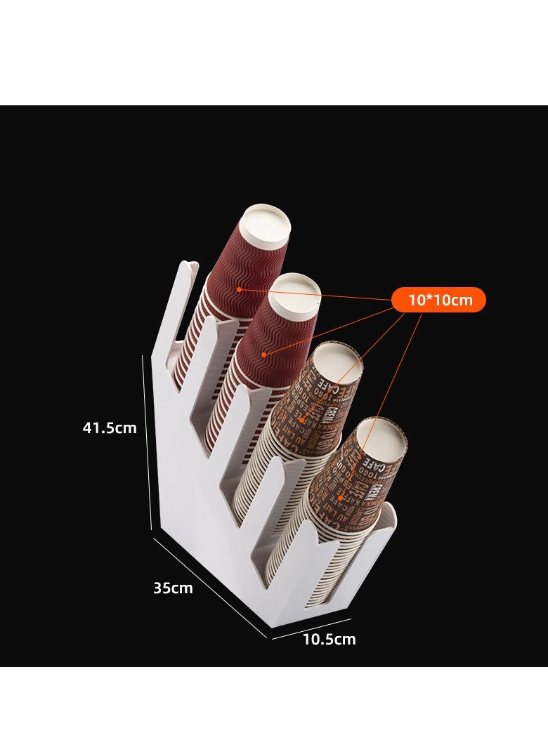 Beauenty Disposable Coffee Cup Dispenser, Countertop or Wall Mount Hot/Cold Drink Cup and Lid Holder - Bathroom/Kitchen/Office Acrylic Cup Lid Storage Organizer - Image 4
