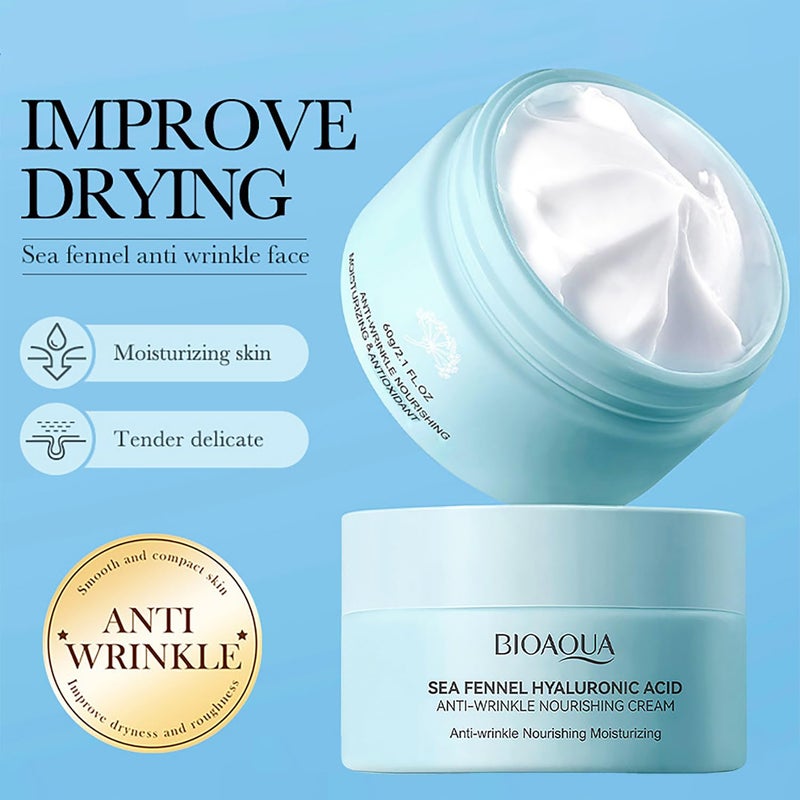 BIOAQUA Sea Fennel Hyaluronic Acid Facial Anti-Wrinkle Nourishing Moisturizing Face Cream 60g/2.11oz - Image 5