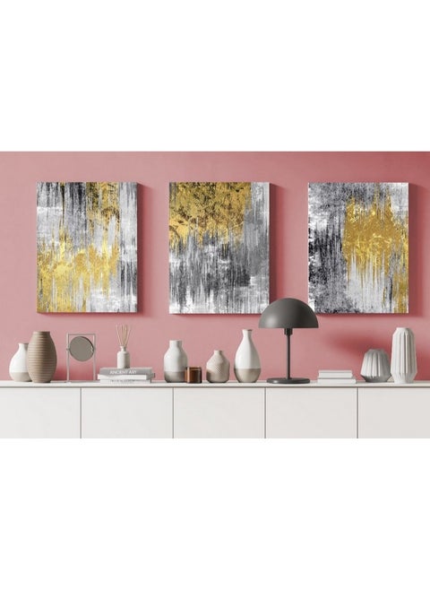 Canvas Wall Art, Abstract Framed Portrait of A set of three abstract background of minimalism. With a geometric pattern of art
