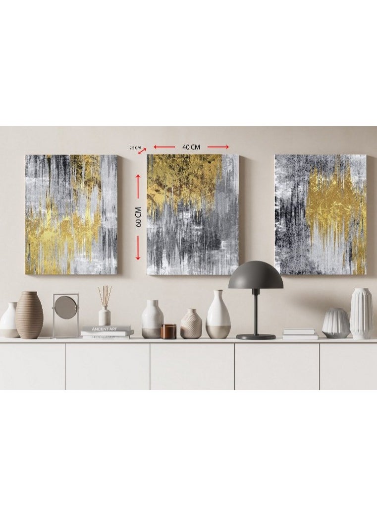 Canvas Wall Art, Abstract Framed Portrait of A set of three abstract background of minimalism. With a geometric pattern of art