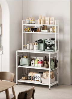 Shofenkei Coffee Corner Table,Kitchen Storage Rack with 5 Tiers,Microwave Stand with Storage Shelves,Suit for Dining Room,Kitchen,Living Room.White，80*40*160 CM  - Image 1