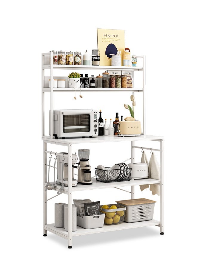 Shofenkei Coffee Corner Table,Kitchen Storage Rack with 5 Tiers,Microwave Stand with Storage Shelves,Suit for Dining Room,Kitchen,Living Room.White，80*40*160 CM  - Image 2