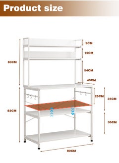 Shofenkei Coffee Corner Table,Kitchen Storage Rack with 5 Tiers,Microwave Stand with Storage Shelves,Suit for Dining Room,Kitchen,Living Room.White，80*40*160 CM  - Image 3