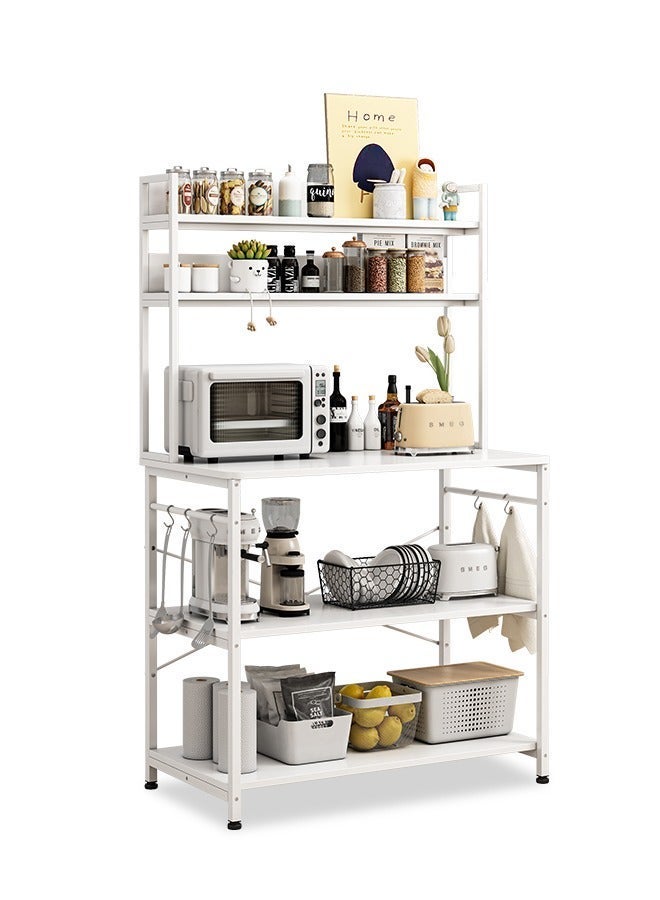 Zanotta Coffee Table,Kitchen Storage Rack with 5 Tiers,Microwave Stand with Storage Shelves,Suit for Dining Room,Kitchen,Living Room.White，80*40*160 CM - Image 2