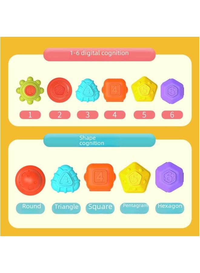 Baby Rainbow Sesele Fun Beads Stitching Stacked Music Building Blocks Children's Educational Toys Gift-Color:Upgraded Bubble Turnaround 3-piece Set (English Boxed) - Image 4