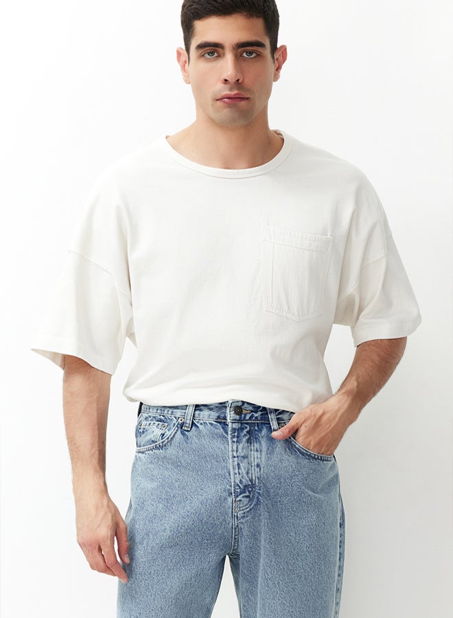 trendyol Blue Baggy Fit Jeans Loose Denim Trousers TMNAW24JE00027 - Image 4