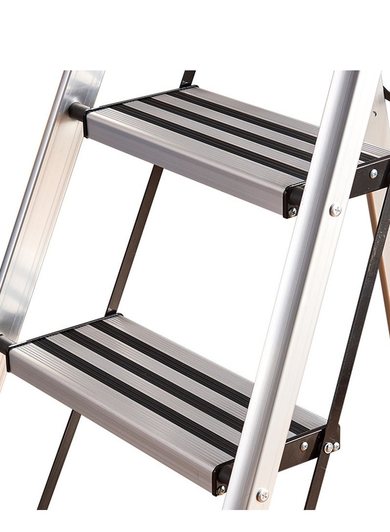 Arabest 4 Step Ladder, Folding Step Stool w/Wide Anti-Slip Pedal, 150 KG Capacity Sturdy Aluminum Ladder, Lightweight Safety Household Office Kitchen Stepladder for Adults - Image 2