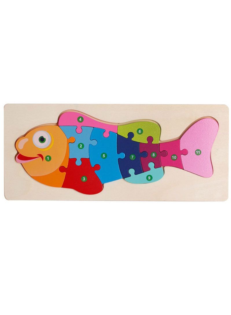 3d Educational Wooden Toy in The Form of Fish