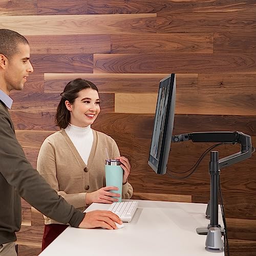 Ergotron – LX Monitor Arm, Single Monitor Desk Mount – fits Flat Curved Ultrawide Computer Monitors up to 34 Inches, 7 to 25 lbs, VESA 75x75mm or 100x100mm – Tall Pole, Matte Black - Image 4