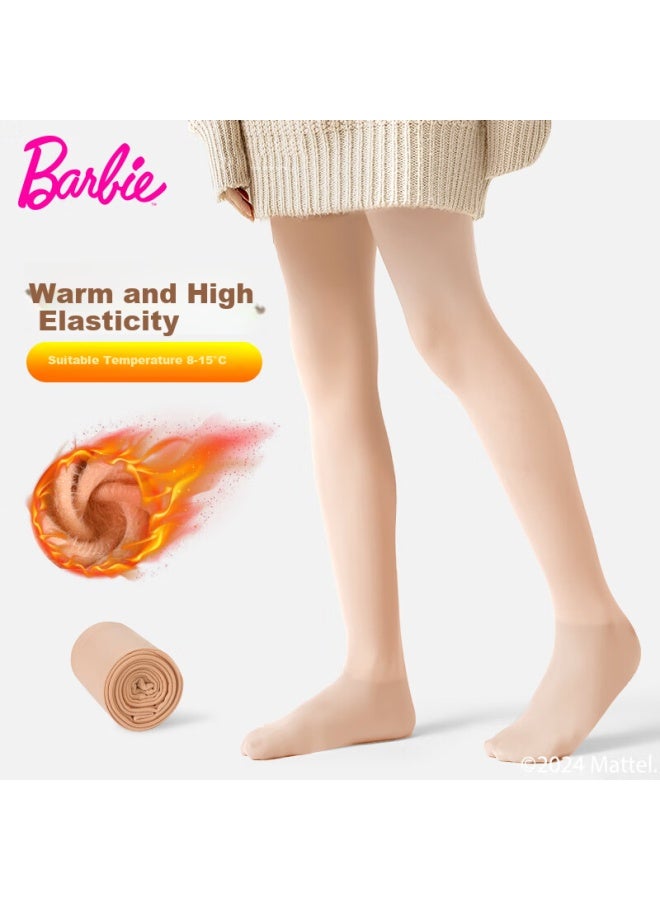 Barbie Children's Thick Tights Girls Leggings Girls Socks Spring And Autumn Skin Color Dance Socks Princess Plus Velvet Long Tube Socks