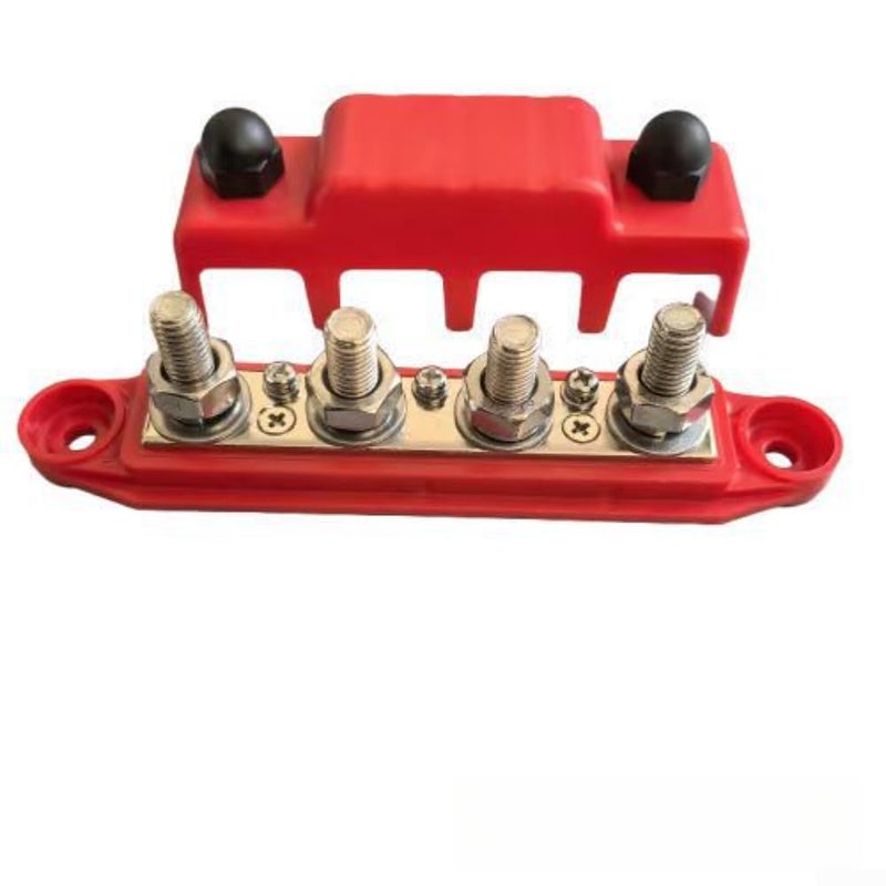 M8 Red 12V 250A Busbar Power Distributor Multiple Terminal Connections For Vehicles RVs Boats - Image 1