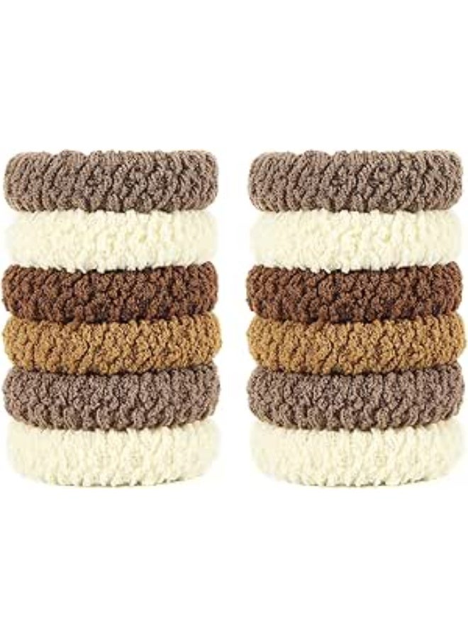 12pcs Soft Hair Ties – Thick Elastic Scrunchies for Women & Girls, Stylish Ponytail Holders for Thick or Curly Hair - Image 1