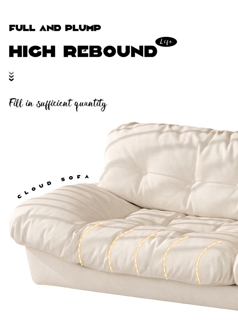 Zeno 70-inch Flannel Cloud-style Deep-seat Living Room Sofa, Small-space Modern Casual Sofa, Solid Wood Frame Comfortable Large 3-to-4-seater Sofa, Suitable for Cream-style Home Decoration - Image 5