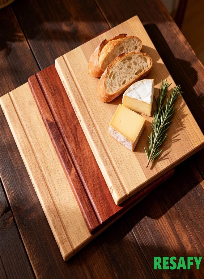Resafy Book Cutting Board Set of 3,Acacia Wooden Decorative and Functional Cutting Boards with Wooden Stand Library,Fruits, Vegetables, Meat, Fish, Cheese and Bread | Statement Piece for Countertop - Image 5