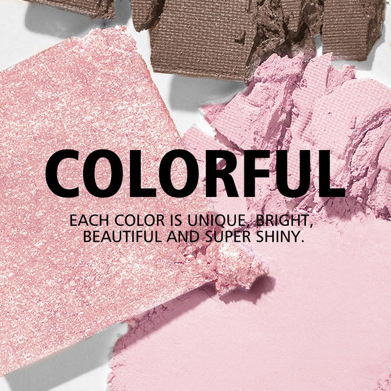 KYDA 9 Colors Warm Tone Eyeshadow Palette, Matte Light Purple Pink High Pigment Blendable Shades, Sparkling Powder Eyeshadow, Glitter Shimmer Eye Shadow, Daily Bright Eyes Makeup Palette - Image 2