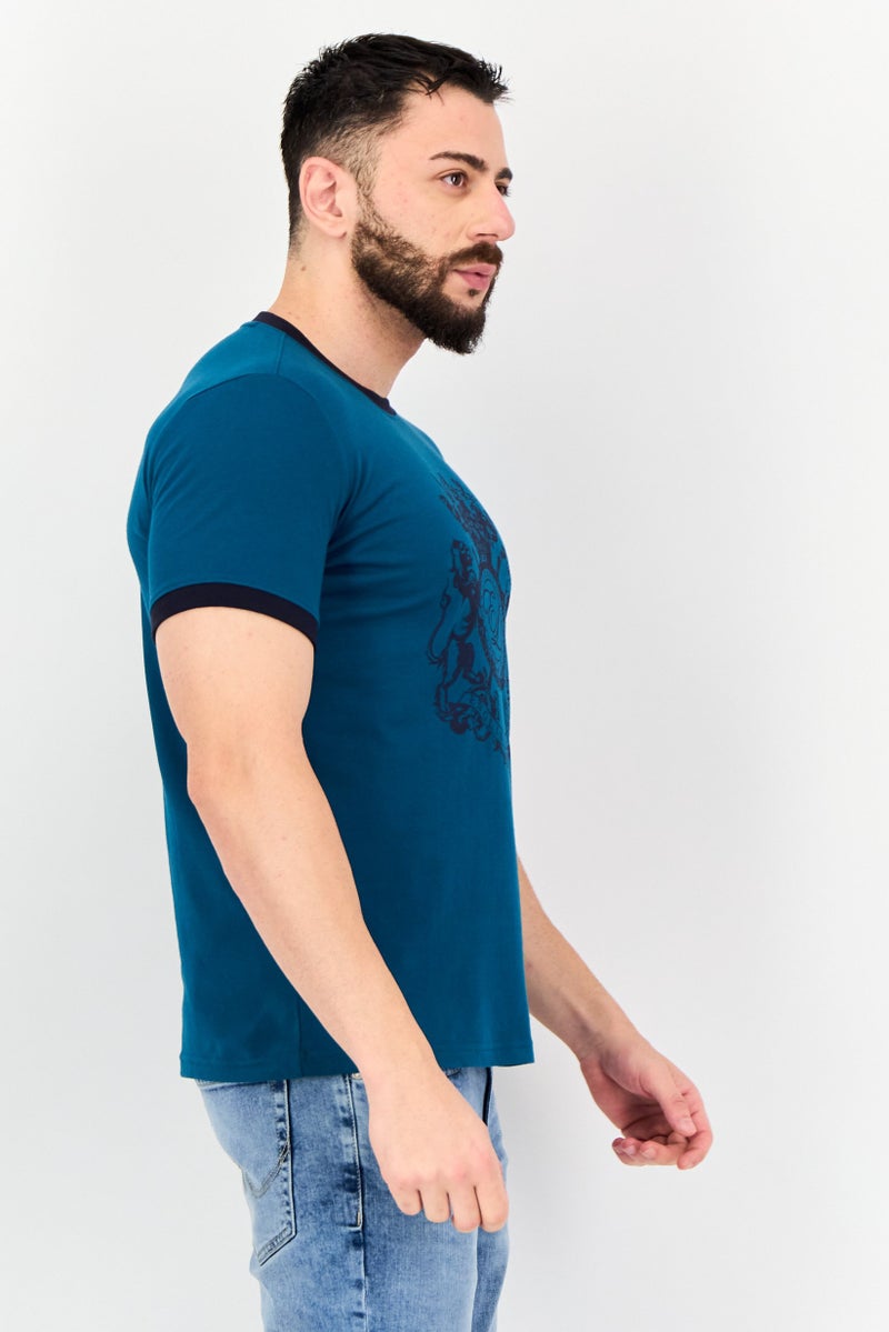 English Laundry Men Crew Neck Short Sleeve Vintage Logo T-Shirt, Teal Green - Image 2