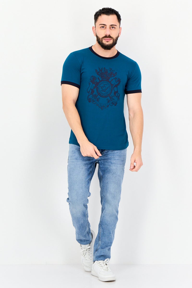 English Laundry Men Crew Neck Short Sleeve Vintage Logo T-Shirt, Teal Green - Image 4